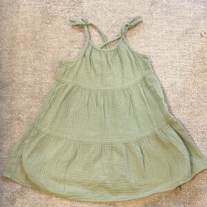 Cat & Jack Girls Green Sleeveless Tiered Dress 5T
